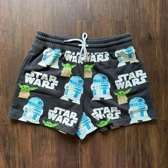 Star Wars R2-D2 & Grogu Graphic Print Drawstring Shorts Small - Picture 1 of 6